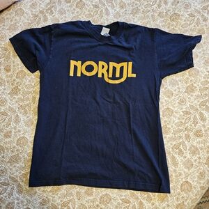 Gildan Dark Blue Tee with Yellow Print